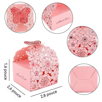 Boîtes cadeaux 8 cm Papier couché laminé Indispensable pour les mariages Dorure haut de gamme Crée une ambiance festive Boite dragee